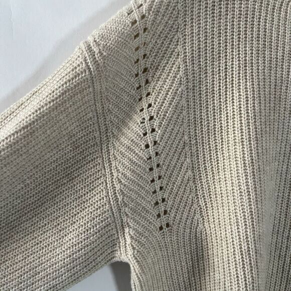 Rebecca Taylor Wool‎ Blend Sweater Scallop Neck Neutral Classic Old Money Staple - Picture 9 of 12